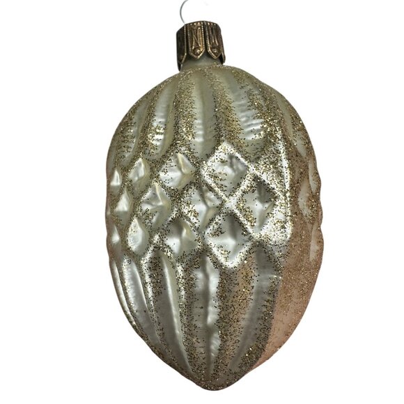 Vintage Blown Glass Glitter Christmas Ornaments Czech Lot of 4 - Picture 5 of 13